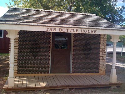 Yes, the walls of this house are made of bottles.